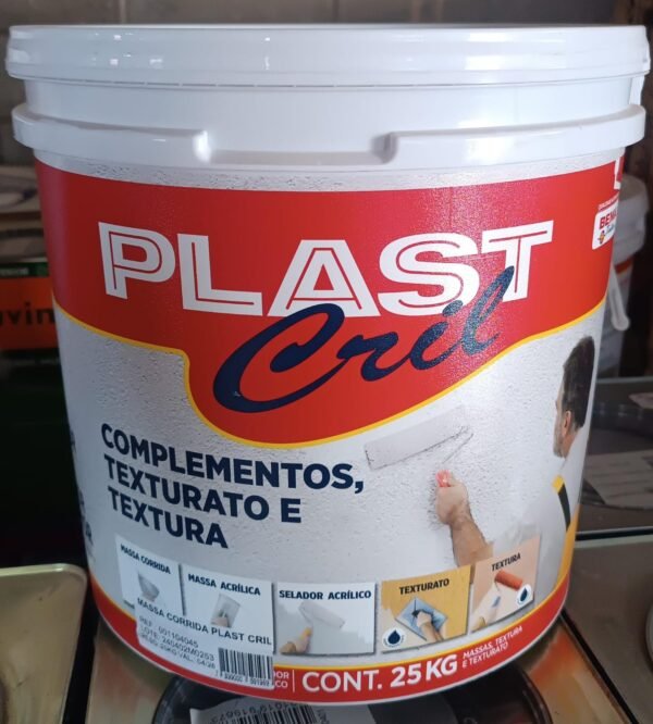 MASSA CORRIDA INTERIOR PLAST CRILL 25KG BALDE
